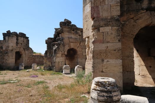 The inner court of the St. Philip Marytrium at the archaeological site of Hierapolis, Pamukkale, Denizli, Turkey 2022