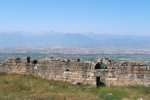 The town wall of the ancient site of Hierapolis, Pamukkale, Denizli, Turkey 2022