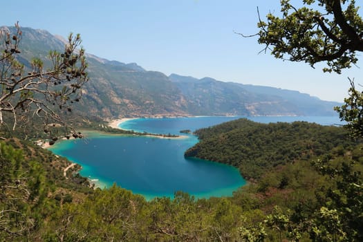 Spectacular view onto Ölüdeniz Bay, Ölüdeniz Beach, Blue Lagoon, Ölüdeniz, Turkey 2022