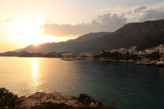 The sunset over the bay of Kas, Turkey 2022
