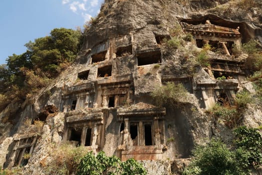 The rock cut, rock hewn tombs of Telmessos, nowadays Fethiye, Turkey 2022