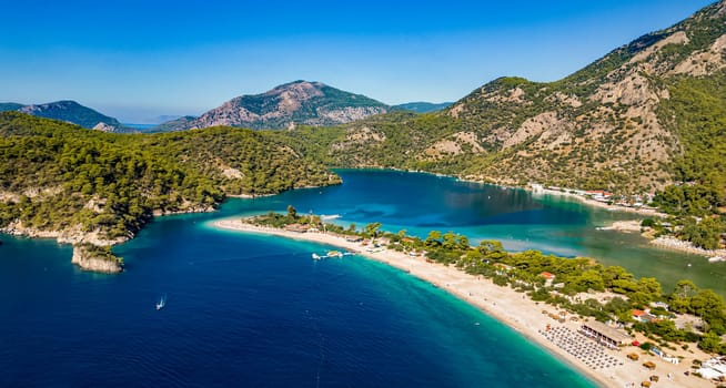 Aerial view of Oludeniz in district of Fethiye, Mugla Province, Turkey