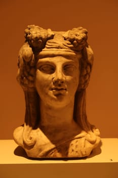 Bust of Dionysos at the archaeological museum of Ephesus, Selcuk, Turkey 18th of May 2022