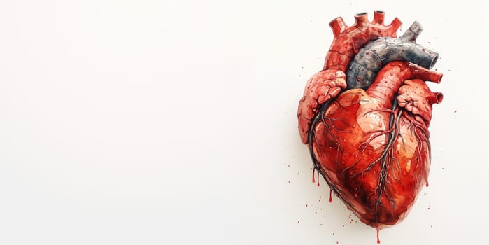 Heart attack, Myocarditis disease, inflammation of the muscle, thrombosis and cardiac stress, hands holding human organ