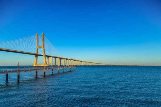 Vasco da Gama bridge in Lisbon, Portugal
