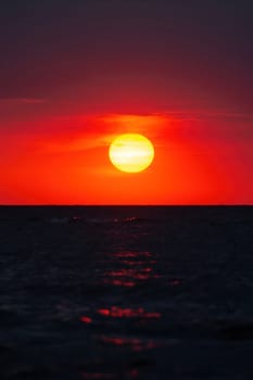 Beautiful orange sunset over the sea