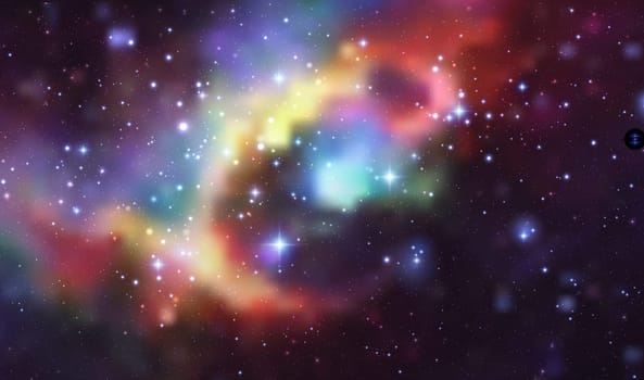 Space vector background with realistic nebula and shining stars. Magic colorful galaxy