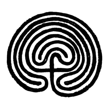 Crete traditional symbol. Cretan labyrinth