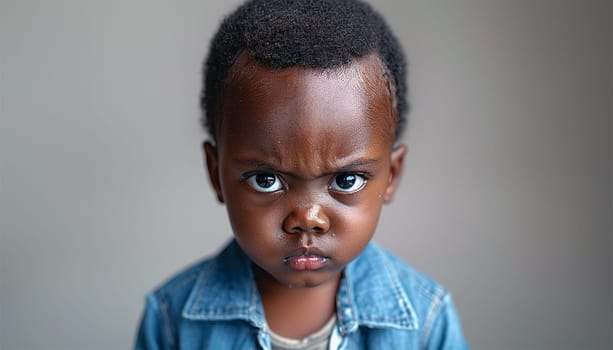 Angry child. Cute little boy in looking at camera with angry expression. Emotional kid,baby,toddler portrait