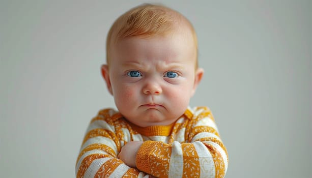 Angry child. Cute little boy in looking at camera with angry expression. Emotional kid,baby,toddler portrait