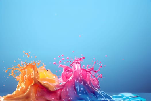 Colored paint splashes in water various colors. 4k video. Fluid art abstract texture. Colorful Paint Splashes in Super Slow Motion Isolated on White Background, Copy space