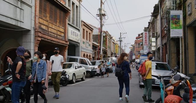 Taipei, Taiwan, 22 March 2022: Holiday market in dihua street of taipei city