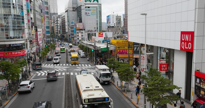 Tokyo, Japan, 29 June 2019: Shinjuku district in Tokyo city