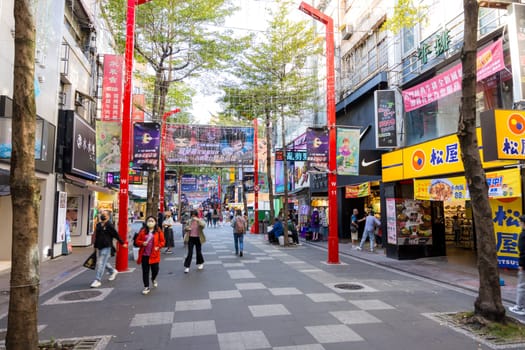 Taipei, Taiwan 02 January 2024: Taipei city in ximending