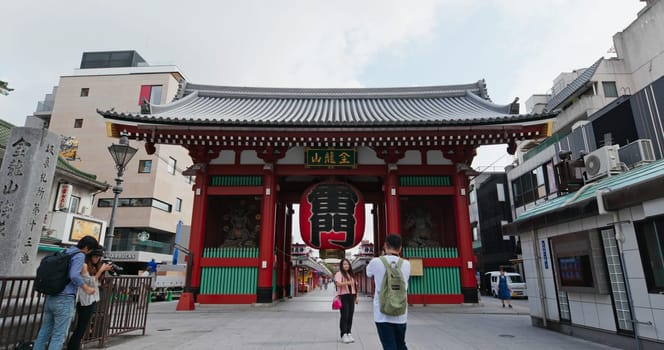 Tokyo, Japan, 24 June 2019: Kaminarimon Gate of Sensoji temple