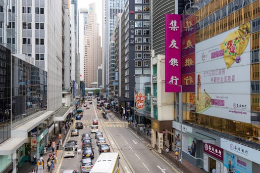 Central, Hong Kong 06 October 2021: Hong Kong city street in Central