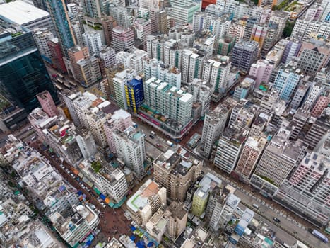Sham Shui Po, Hong Kong 22 November 2021: Top down view of Hong Kong city