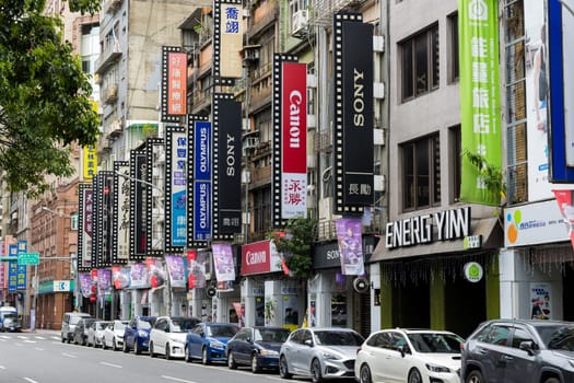Taipei, Taiwan 26 February 2024: Taipei city street