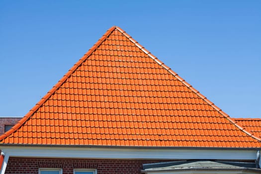 Red roof and brick residential building, Wilhelmshaven, Lower Saxony, Germany