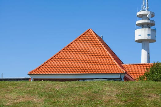 Red roof and brick residential building, Wilhelmshaven, Lower Saxony, Germany