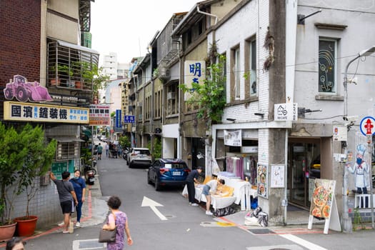 Taipei, Taiwan 05 August 2023: Taipei city street in zhongshan district