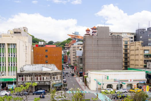 Taiwan 14 August 2023: Keelung city downtown at Taiwan