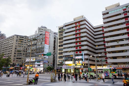 Taipei, 31 August 2023: Taipei city street in the evening