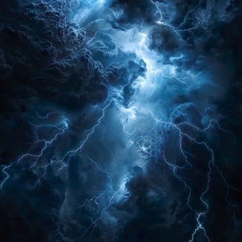 A sky with thunderstorms generated by artificial intelligence