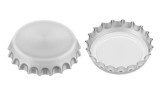 Bottle cap open and isolated on white background