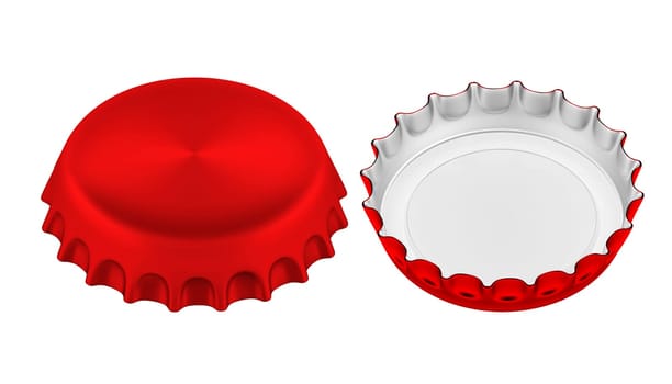 Red bottle cap isolated on white background