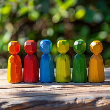 Colourful figures in different colours generated by artificial intelligence