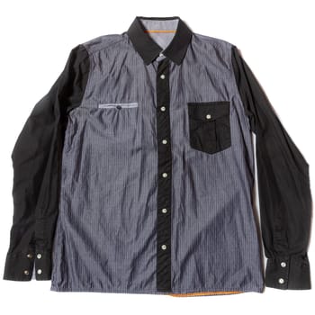 Men's stylish long sleeve shirt on white background