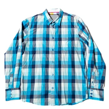 Men's casual long-sleeved shirt on white background