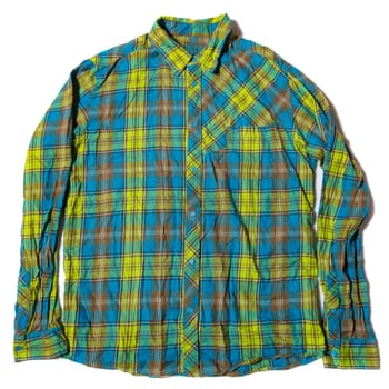 Men's casual long-sleeved shirt on white background
