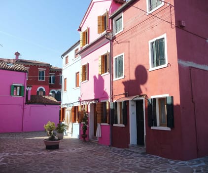 Burano, Italy October 11, 2019: Burano is an island in the Venetian Lagoon, northern Italy, near Torcello at the northern end of the lagoon