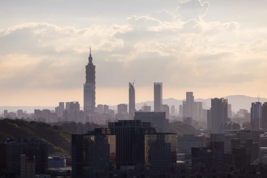 Taipei, Taiwan 23 September 2023: Taipei city at sunset