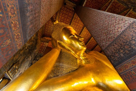 Reclining Buddha figure in Wat Pho Buddhist temple