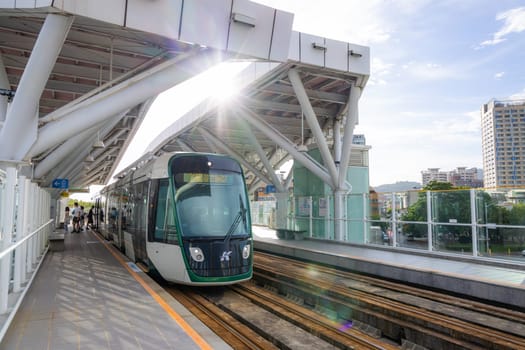 Kaohsiung, Taiwan 24 august 2022: Circular Light Rail System Kaohsiung of Taiwan