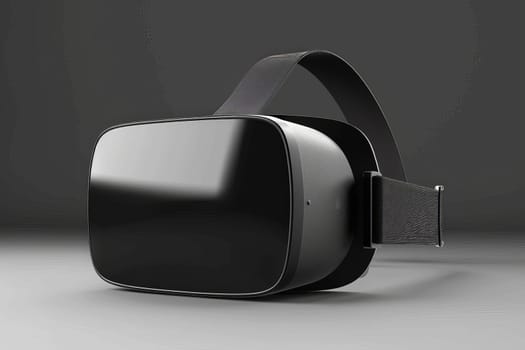 A sleek black virtual reality headset rests on a table, evoking thoughts of intergalactic adventures and immersive experiences.
