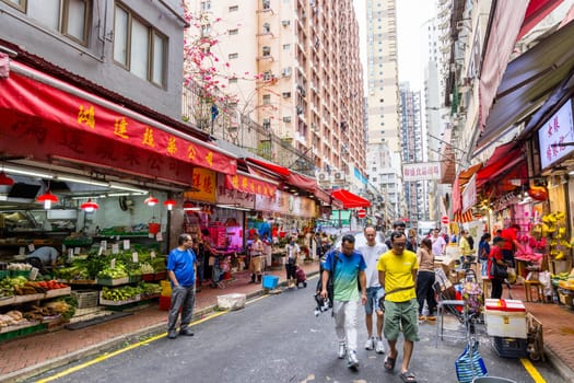 Hong Kong 09 April 2024: Hong Kong Bowrington Road Wet market in Causeway Bay district