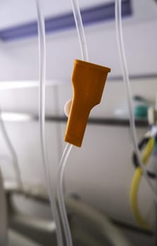 Detail of intravenous medication in a hospital, illness