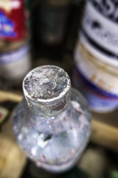 Detail of dirty and used oil, pollution and destruction of the environment