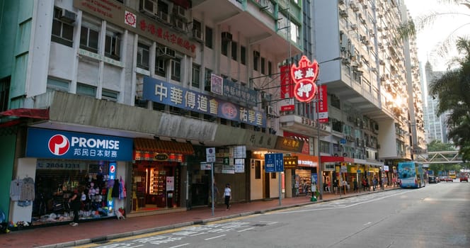 Wan Chai, Hong kong 06 September 2020: Street in Hong Kong