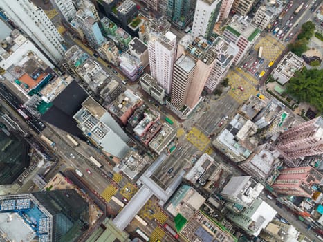 Mong Kok, Hong Kong 18 January 2022: Top down view of Hong Kong city