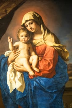 Turin, Italy - 22 April 2023: The Madonna of the Benediction, Giovanni Francesco Barbieri, named Guercino, 1651