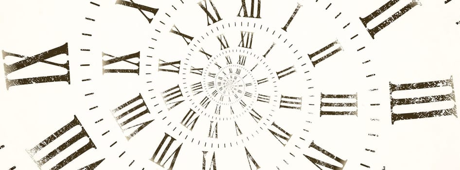 Time background. Concept of hypnosis, past, future. Round spiral, droste geometric graphic.