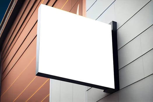 Outdoor store banner signage mockup - signboard for shop, store, restaurant in urban street
