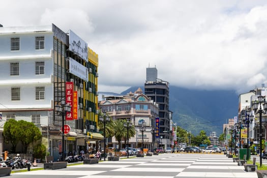 Hualien, Taiwan , 14 August 2022: Hualien downtown city in Taiwan
