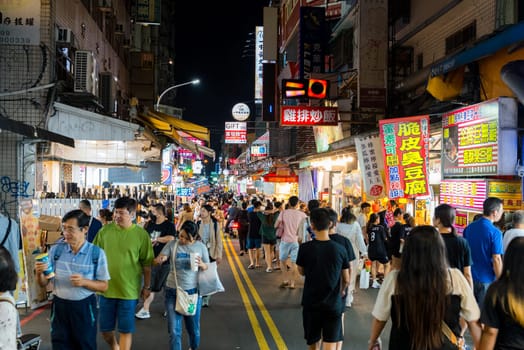 Taichung, Taiwan 25 October 2023: Yizhong Street in Taichung city at night