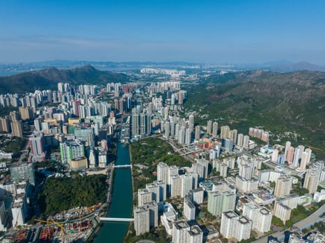 Aerial view of Hong Kong city